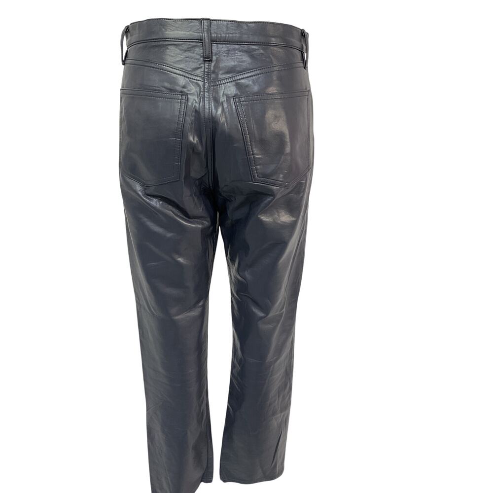 Agolde Recycled Leather Charcoal 90s Pinch Waist Denim Jeans Size 27 - Picture 3 of 5